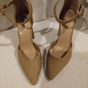 Elegant Tan Ankle Strap Heels